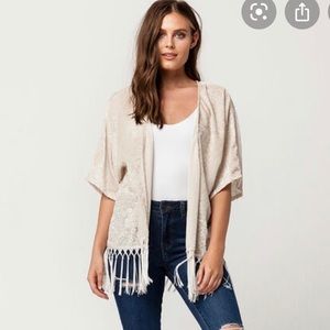 Full tilt velvet fringe kimono
